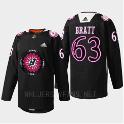 Women's New Jersey Devils Hispanic Heritage Night Jesper Bratt Black Warmup Jersey