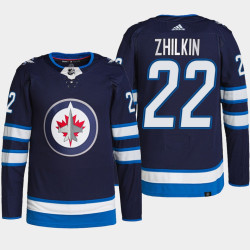 Danny Zhilkin Winnipeg Jets 2022 NHL Draft Navy Jersey Authentic Primegreen Home