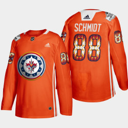 Nate Schmidt Winnipeg Jets 2022 WASAC Night Orange #88 Jersey Indigenous Warmup Nate Schmidt Winnipeg Jets 2022 WASAC Night Orange #88 Jersey Indigenous Warmup