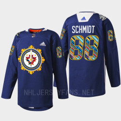 Winnipeg Jets Filipino Heritage Night Nate Schmidt Navy Warmup Jersey Winnipeg Jets Filipino Heritage Night Nate Schmidt Navy Warmup Jersey