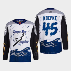 Women's Tampa Bay Lightning 2022 Reverse Retro 2.0 Cole Koepke White Authentic Primegreen Jersey Men's