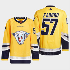 Nashville Predators 2022 Reverse Retro 2.0 Dante Fabbro Yellow Authentic Primegreen Jersey Men's Nashville Predators 2022 Reverse Retro 2.0 Dante Fabbro Yellow Authentic Primegreen Jersey Men's