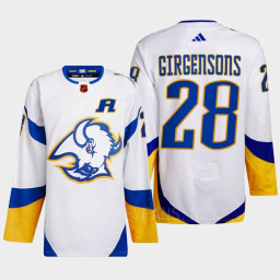 Zemgus Girgensons Reverse Retro 2.0 2022 Buffalo Sabres White Jersey Authentic Primegreen #28