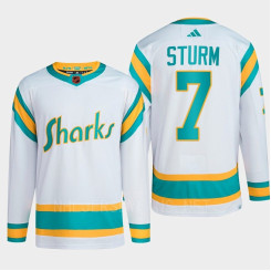 San Jose Sharks 2022 Reverse Retro 2.0 Nico Sturm White Authentic Primegreen Jersey Men's San Jose Sharks 2022 Reverse Retro 2.0 Nico Sturm White Authentic Primegreen Jersey Men's