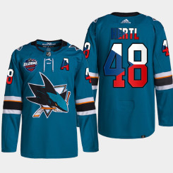San Jose Sharks 2022 NHL Global Series Tomas Hertl Teal Czech Republic Challenge Jersey San Jose Sharks 2022 NHL Global Series Tomas Hertl Teal Czech Republic Challenge Jersey