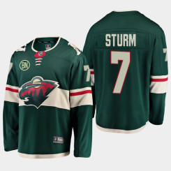 Men's Minnesota Wild Nico Sturm #7 Green Home Breakaway Player Jersey Men's Minnesota Wild Nico Sturm #7 Green Home Breakaway Player Jersey