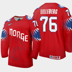 Men's Norway Emil Lilleberg #76 2021 IIHF World Championship Limited Red Jersey