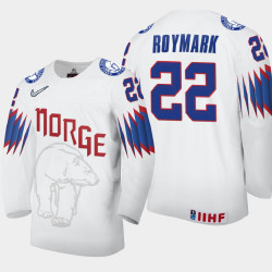 Men's Norway Martin Roymark #22 2021 IIHF World Championship Home White Jersey