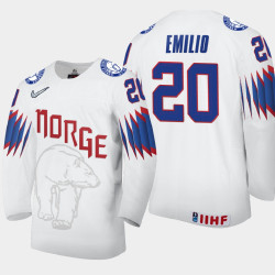Men's Norway Mathias Emilio Pettersen #20 2021 IIHF World Championship Home White Jersey
