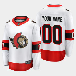 Men's Ottawa Senators Custom #00 Away 2020-21 Premier White Jersey Men's Ottawa Senators Custom #00 Away 2020-21 Premier White Jersey