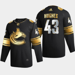 Men Vancouver Canucks Quinn Hughes #43 2020-21 Golden Edition Limited Authentic Jersey - Black Men Vancouver Canucks Quinn Hughes #43 2020-21 Golden Edition Limited Authentic Jersey - Black
