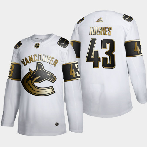 Men's Vancouver Canucks Quinn Hughes #43 2020 Calder Trophy White Jersey Men's Vancouver Canucks Quinn Hughes #43 2020 Calder Trophy White Jersey