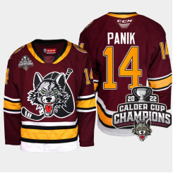 Women's Chicago Wolves Richard Panik #14 2022 Calder Cup Champs AHL Burgundy Jersey