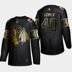 Chicago Blackhawks Robin Lehner #40 Authentic NHL Golden Edition Black Jersey - Men's Chicago Blackhawks Robin Lehner #40 Authentic NHL Golden Edition Black Jersey - Men's