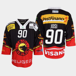 Roman Josi #90 SC Bern Ice Hockey Shirt Black Jersey Roman Josi #90 SC Bern Ice Hockey Shirt Black Jersey