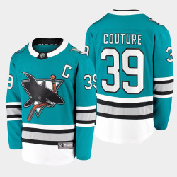 Men's San Jose Sharks Logan Couture #39 Heritage 2020-21 30th Anniversary Premier Teal Jersey