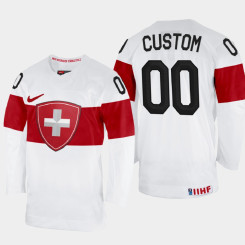 Youth Switzerland #00 Custom 2022 IIHF World Championship White Home Jersey