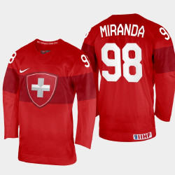 Marco Miranda 2022 IIHF World Championship Switzerland Hockey Jersey Red #98 Uniform