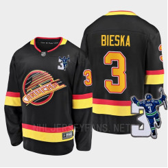 Men Vancouver Canucks Kevin Bieska #3 Kevin Bieska patch Throwback Black Jersey Men Vancouver Canucks Kevin Bieska #3 Kevin Bieska patch Throwback Black Jersey