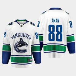 Vancouver Canucks Nils Aman Away White #88 Jersey Breakaway Player
