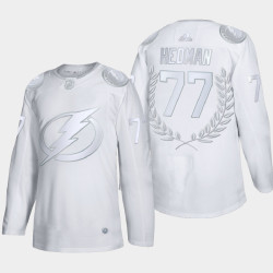 Men Tampa Bay Lightning Victor Hedman Awards Collection 2020 James Norris Memorial Trophy White Jersey