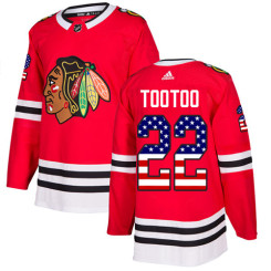 Chicago Blackhawks #22 Jordin Tootoo USA Flag Fashion Red Authentic Jersey