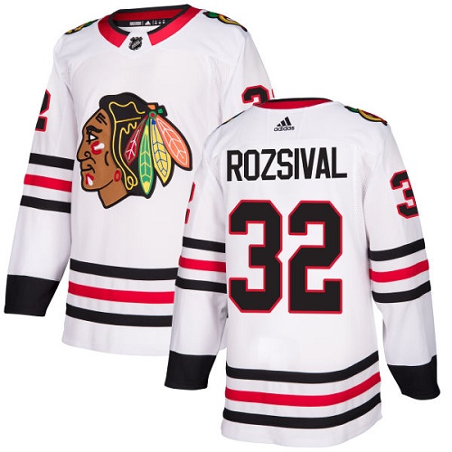 Chicago Blackhawks #32 Michal Rozsival Away White Authentic Jersey
