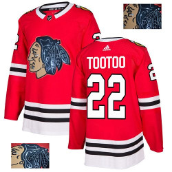 Chicago Blackhawks #22 Jordin Tootoo Black Indians-Face Red Authentic Jersey