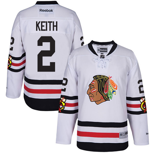 Kid's Chicago Blackhawks #2 Duncan Keith Authentic White 2017 Winter Classic Reebok Jersey