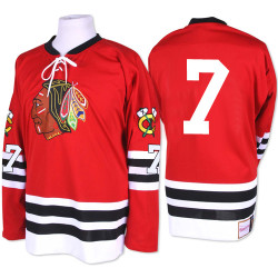 Chicago Blackhawks #7 Chris Chelios Authentic Red Mitchell and Ness 1960-61 Throwback Jersey