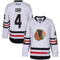 Kid's Chicago Blackhawks #4 Bobby Orr Premier White 2017 Winter Classic Reebok Jersey