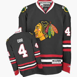 Kid's Chicago Blackhawks #4 Bobby Orr Premier Black Third Reebok Jersey