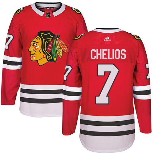 Chicago Blackhawks #7 Chris Chelios Premier Red Home Adidas Jersey Chicago Blackhawks #7 Chris Chelios Premier Red Home Adidas Jersey