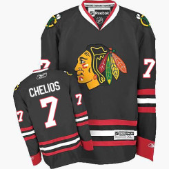 Chicago Blackhawks #7 Chris Chelios Authentic Black Third Reebok Jersey Chicago Blackhawks #7 Chris Chelios Authentic Black Third Reebok Jersey