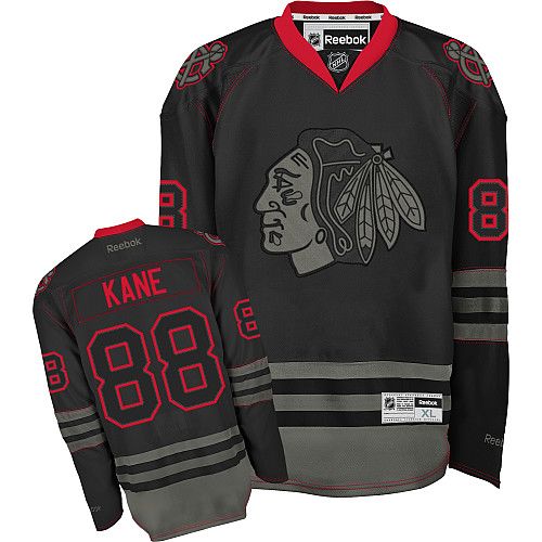 Chicago Blackhawks #88 Patrick Kane Authentic Black Ice Reebok Jersey