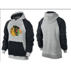 Chicago Blackhawks Big & Tall Logo Pullover Grey/Black Hoodie Sweather