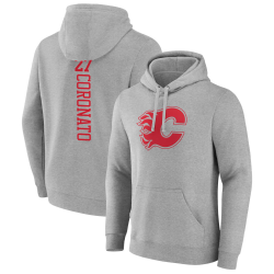 Men's Calgary Flames Heather Gray Matt Coronato Player Pullover Hoodie