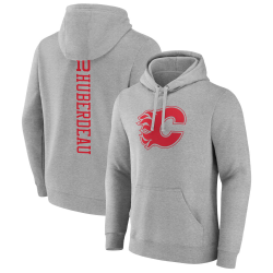 Men's Calgary Flames Heather Gray Jonathan Huberdeau Player Pullover Hoodie