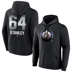 Men's Winnipeg Jets Black Midnight Mascot Logo Logan Stanley Player Pullover Hoodie Men's Winnipeg Jets Black Midnight Mascot Logo Logan Stanley Player Pullover Hoodie