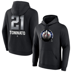 Men's Winnipeg Jets Black Midnight Mascot Logo Dominic Toninato Player Pullover Hoodie Men's Winnipeg Jets Black Midnight Mascot Logo Dominic Toninato Player Pullover Hoodie